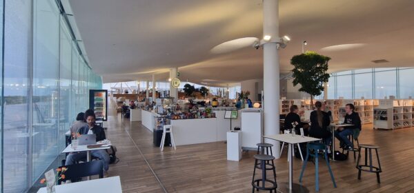 Inside view of the Oodi Central Library in Helsinki